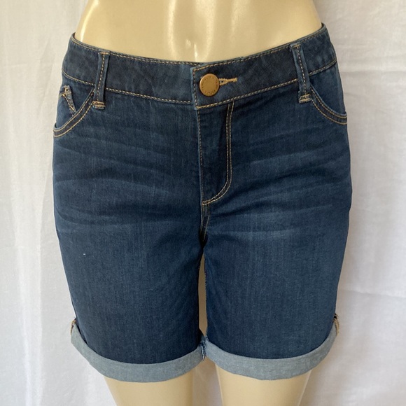 SALE!!! WIT & WISDOM Jeans Tummy Control Size 6 Dark Wash Cuffed Shorts NWOT - Picture 3 of 7